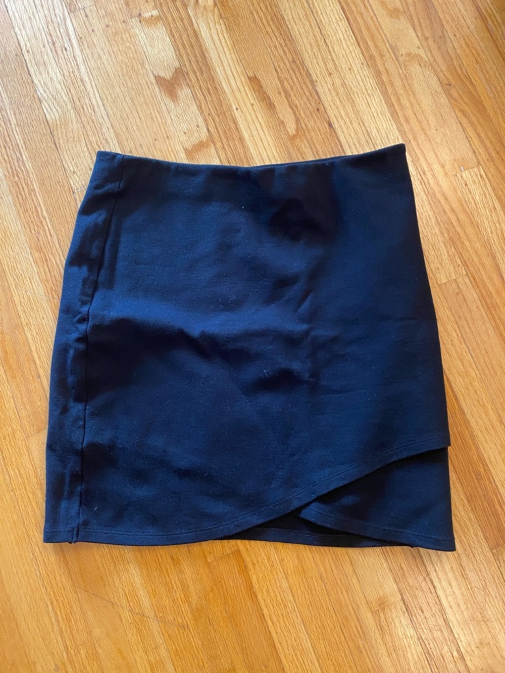 Classic Black Wrap-Style Mini Skirt